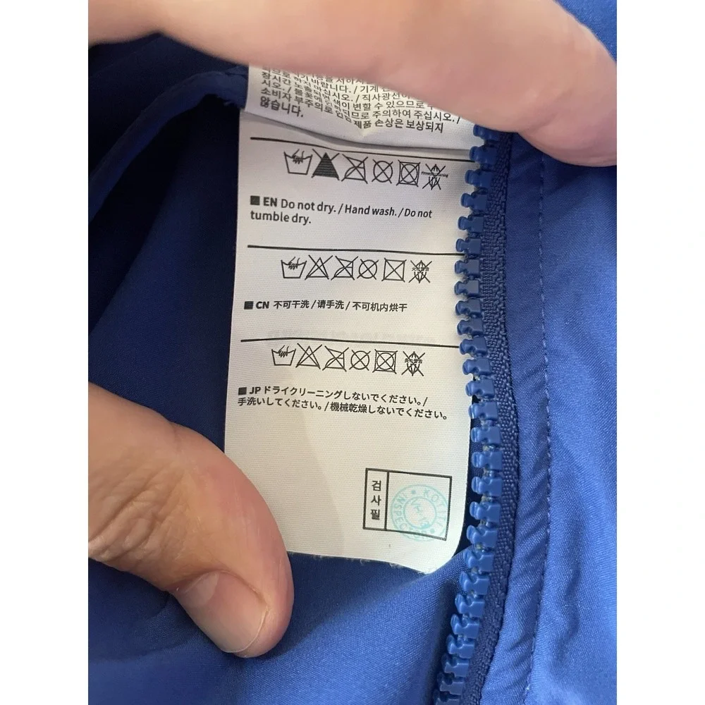 This Never That Blue Golf Pullover Windbreaker Sz M Korean Streetwear Brand TNT